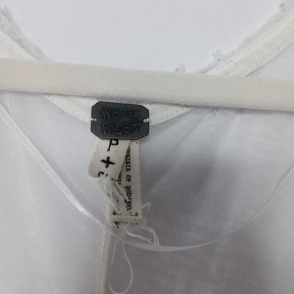 Free People white see through top